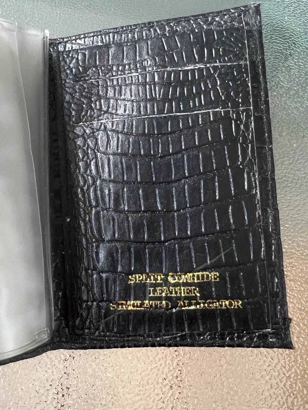 Classic Black Croc-Embossed Leather Men's Wallet-Card Holder